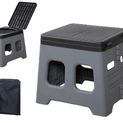 Portable Folding Toilet for Camping & Travel - Grey