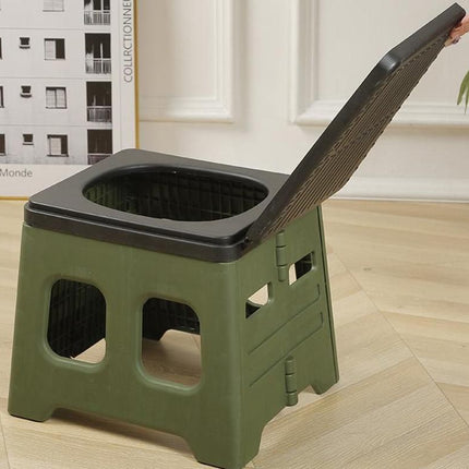 Portable Folding Toilet for Camping & Travel - Green