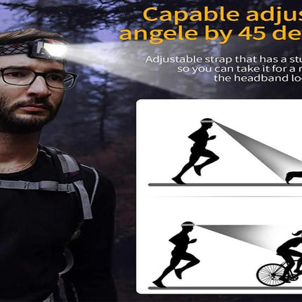 Rechargeable Motion Sensor LED Headlamp Head Torch Headlight