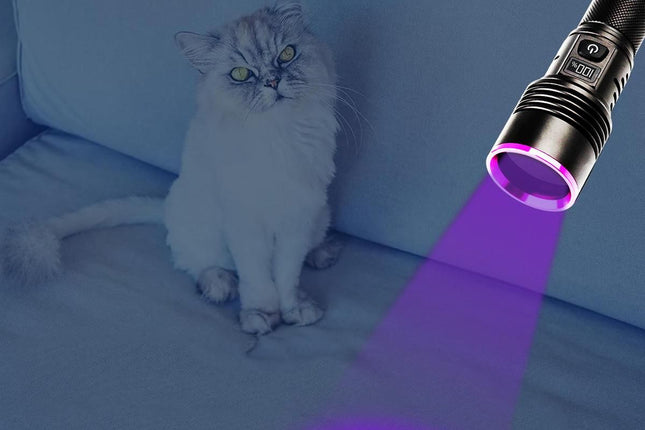 365nm Black Light UV Flashlight With LCD Display Rechargeable Torch Lamp – product detail