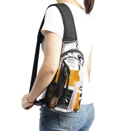 Clear Sling Bag PVC Crossbody Bag for Stadium Events Concerts and Hiking