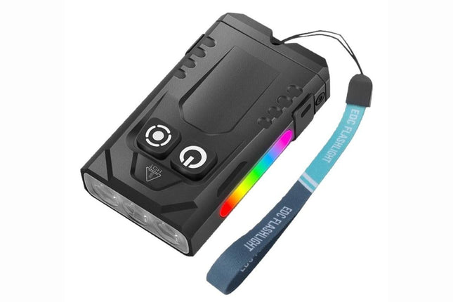 Aluminum Alloy Portable Mini Flashlight with 365nm UV Light and RGB Side Lamp V1308-DSZKI-39