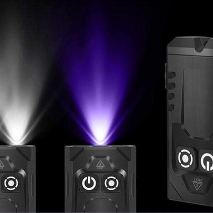 Aluminum Alloy Portable Mini Flashlight with 365nm UV Light and RGB Side Lamp