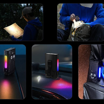 Aluminum Alloy Portable Mini Flashlight with 365nm UV Light and RGB Side Lamp