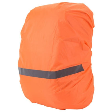 High-Visibility Backpack Rain Cover with Reflective Strip Water-Resistant Outdoor Night Travel Bag Cover -Orange / L