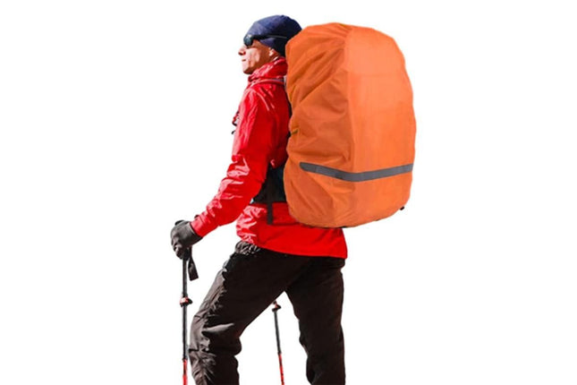 High-Visibility Backpack Rain Cover with Reflective Strip Water-Resistant Outdoor Night Travel Bag Cover