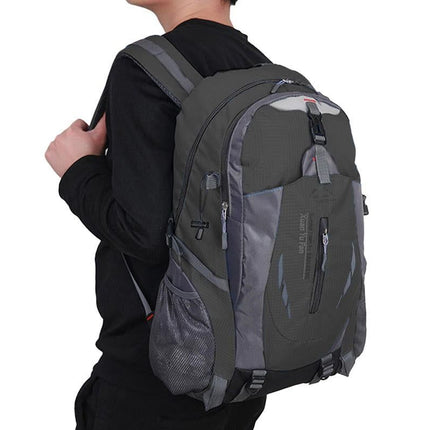 Water-resistant Hiking Backpack Travel Camping Nylon Outdoor Bag for Men and Women -Black