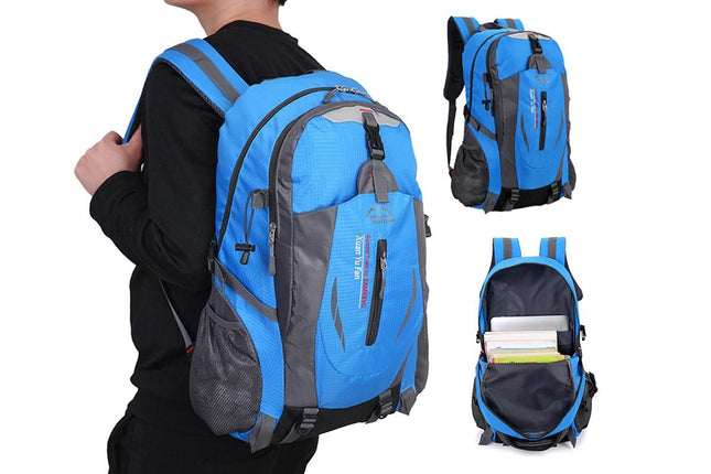 Water-resistant Hiking Backpack Travel Camping Nylon Outdoor Bag for Men and Women -Blue V1308-DSZKI-45-2