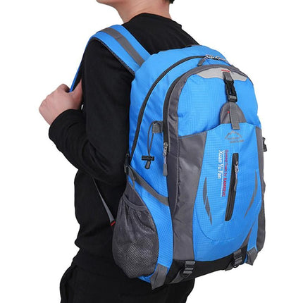 Water-resistant Hiking Backpack Travel Camping Nylon Outdoor Bag for Men and Women -Blue