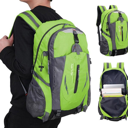 Water-resistant Hiking Backpack Travel Camping Nylon Outdoor Bag for Men and Women -Green