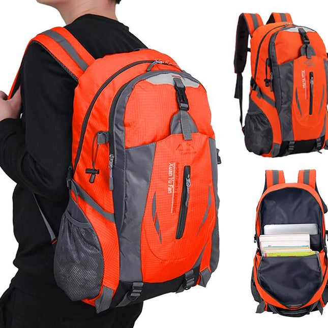 Water-resistant Hiking Backpack Travel Camping Nylon Outdoor Bag for Men and Women -Orange