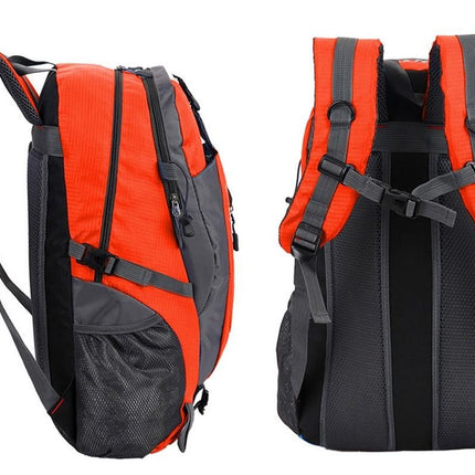 Water-resistant Hiking Backpack Travel Camping Nylon Outdoor Bag for Men and Women -Orange