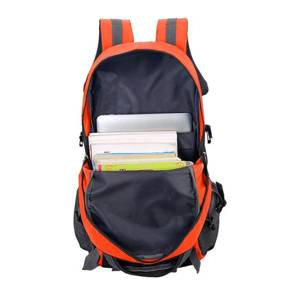 Water-resistant Hiking Backpack Travel Camping Nylon Outdoor Bag for Men and Women -Orange
