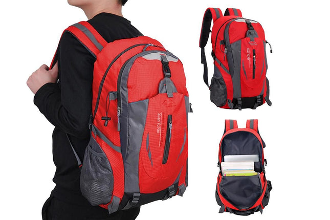 Water-resistant Hiking Backpack Travel Camping Nylon Outdoor Bag for Men and Women -Red V1308-DSZKI-45-5