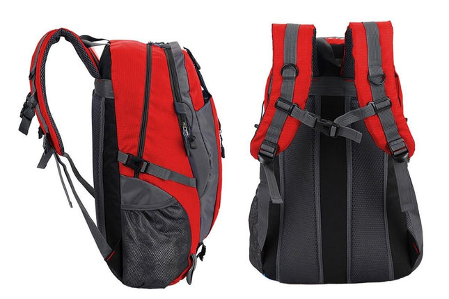 Water-resistant Hiking Backpack Travel Camping Nylon Outdoor Bag for Men and Women -Red – product detail