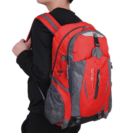 Water-resistant Hiking Backpack Travel Camping Nylon Outdoor Bag for Men and Women -Red