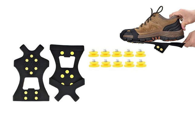 Ice Cleats Crampons Snow Shoe Spikes Grips Anti-Slip for Shoes Boots -L V1308-DSZKI-46-1