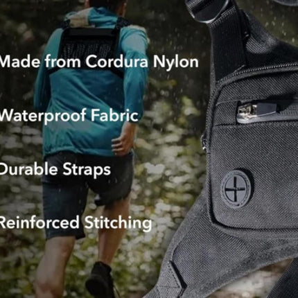 Water Resistant Running Vest Chest Pack Phone Holder for Running Lightweight Training Pack with Reflective Detail - Green