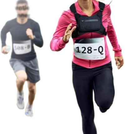 Water Resistant Running Vest Chest Pack Phone Holder for Running Lightweight Training Pack with Reflective Detail - Green