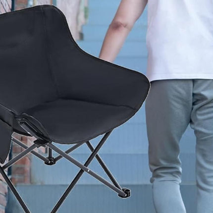Compact Folding Chair Portable Camping Chair for Outdoor Activities - Black