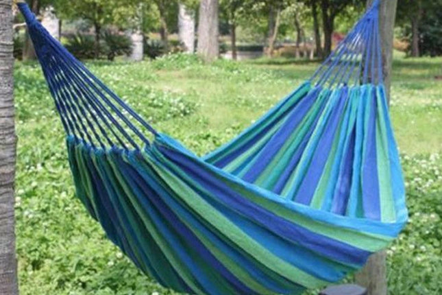 Portable Hanging Outdoor Striped Hammock Swinging Seat Camping Garden Rope Chair V1308-DSZKI-49