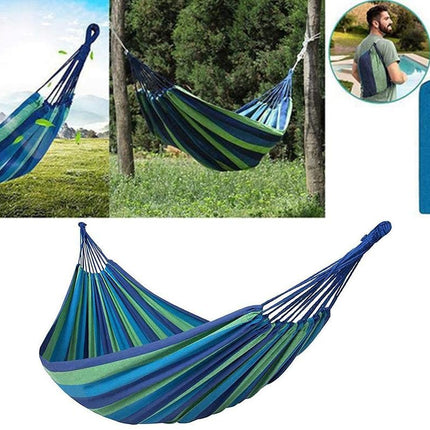 Portable Hanging Outdoor Striped Hammock Swinging Seat Camping Garden Rope Chair