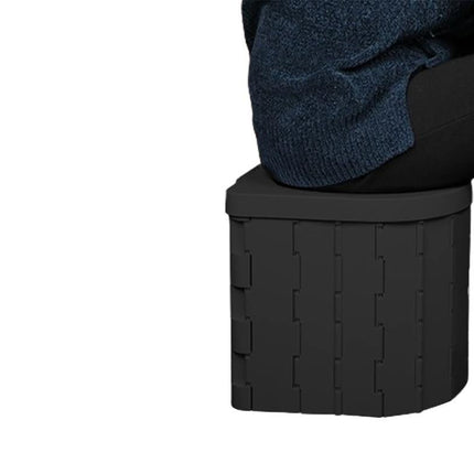 Portable Camping Toilet Folding Toilet for Adults with Lid -Black