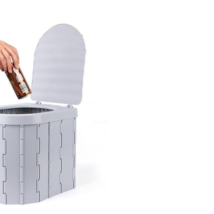 Portable Camping Toilet Folding Toilet for Adults with Lid -Gray