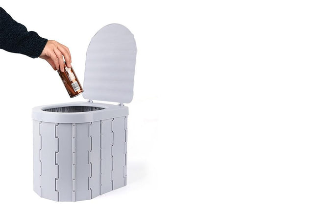 Portable Camping Toilet Folding Toilet for Adults with Lid -Gray – product detail