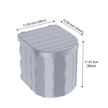 Portable Camping Toilet Folding Toilet for Adults with Lid -Gray