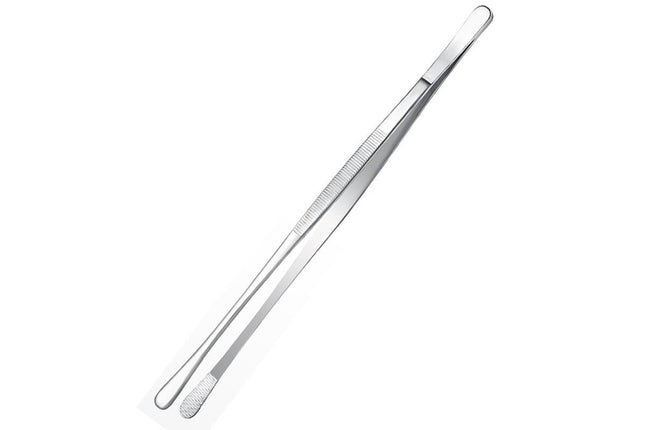 2 Pack 30cm BBQ Tongs Stainless Steel Round and Straight Head for Grilling Cooking – product detail