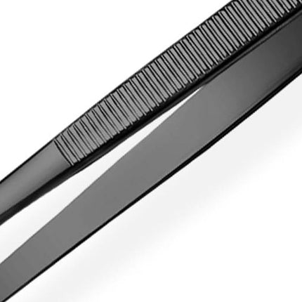 2 Pack 30cm BBQ Tongs Stainless Steel Round and Straight Head for Grilling Cooking - Black