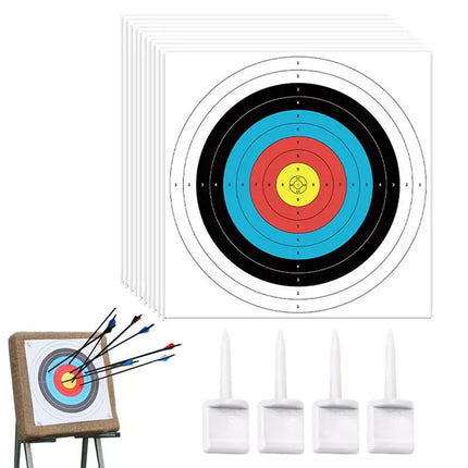 30Pcs Archery Targets Paper 10 Ring Bow Arrow Targets Face