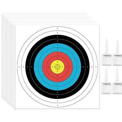 30Pcs Archery Targets Paper 10 Ring Bow Arrow Targets Face