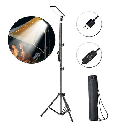 Portable LED Camping Lantern with Adjustable Height Tripod for Outdoor