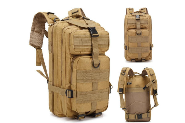 30L Military Backpack Tactical Hiking Camping Bag Rucksack for Outdoor Trek Travel -Khaki V1308-DSZKI-6-3