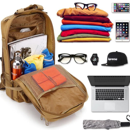 30L Military Backpack Tactical Hiking Camping Bag Rucksack for Outdoor Trek Travel -Khaki