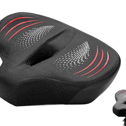 Noseless Bike Seat Cushion for Men & Women Comfortable Saddle for Peloton Bikes Exercise Bikes Electric Bikes Cruiser Bikes - Black&Red