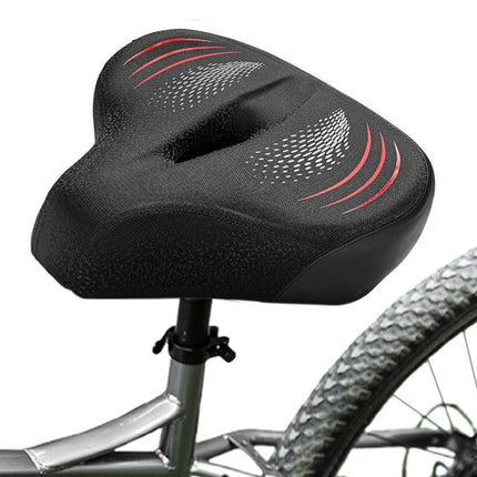 Noseless Bike Seat Cushion for Men & Women Comfortable Saddle for Peloton Bikes Exercise Bikes Electric Bikes Cruiser Bikes - Black&Red