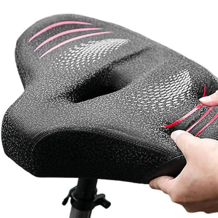 Noseless Bike Seat Cushion for Men & Women Comfortable Saddle for Peloton Bikes Exercise Bikes Electric Bikes Cruiser Bikes - Black&Red