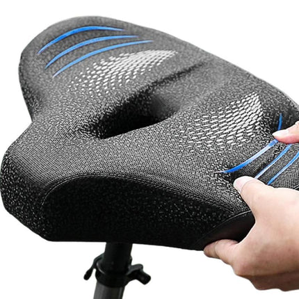 Noseless Bike Seat Cushion for Men & Women Comfortable Saddle for Peloton Bikes Exercise Bikes Electric Bikes Cruiser Bikes - Balck&Blue