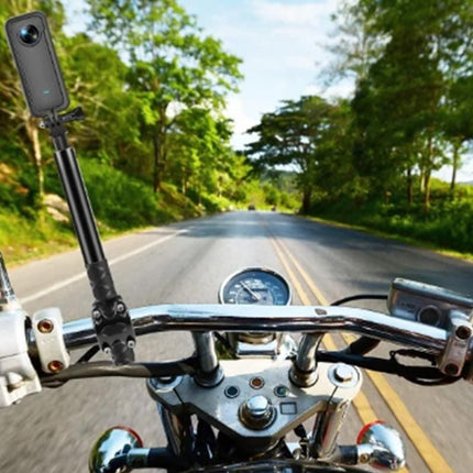 Bike Motorcycle Handlebar Camera Mount with Extendable Pole for GoPro Insta360 X3 Action Cameras