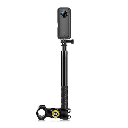 Bike Motorcycle Handlebar Camera Mount with Extendable Pole for GoPro Insta360 X3 Action Cameras