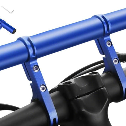 20cm Aluminum Alloy Bicycle Handlebar Extender Mount - Blue