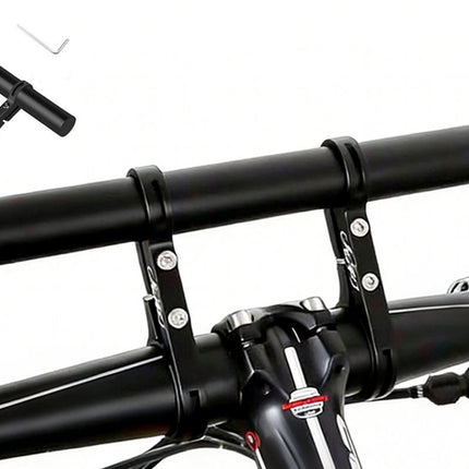 20cm Aluminum Alloy Bicycle Handlebar Extender Mount - Black