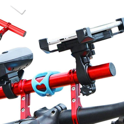 20cm Aluminum Alloy Bicycle Handlebar Extender Mount - Red