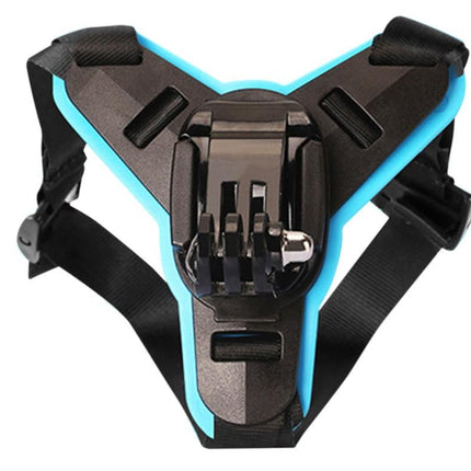 Motorcycle Helmet Chin Mount for Action Camera Quick Release Shockproof - Blue