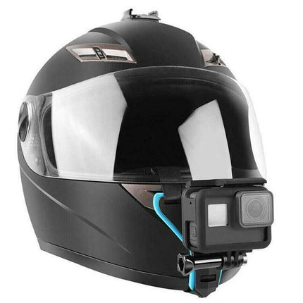 Motorcycle Helmet Chin Mount for Action Camera Quick Release Shockproof - Blue