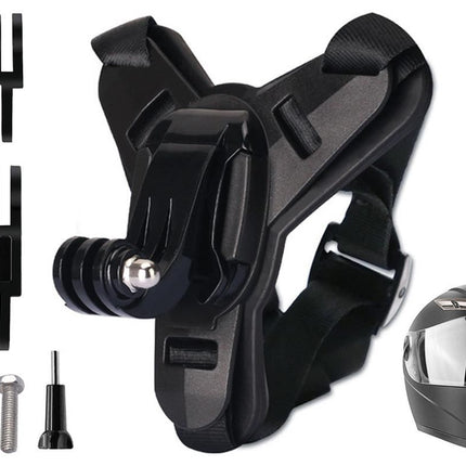 Motorcycle Helmet Chin Mount for Action Camera Quick Release Shockproof - Black