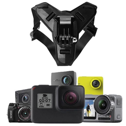 Motorcycle Helmet Chin Mount for Action Camera Quick Release Shockproof - Black